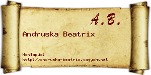 Andruska Beatrix névjegykártya