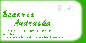 beatrix andruska business card